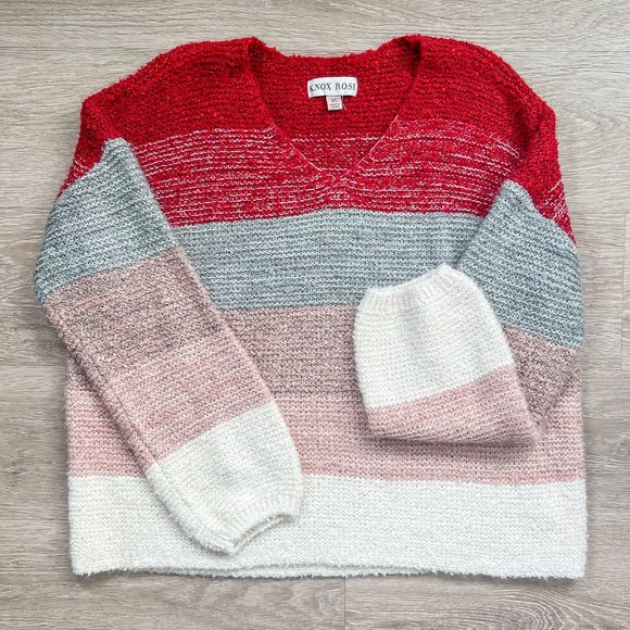 Knox Rose Striped Colorblock Sweater | XL | Boxy, Oversized Fit - Picture 1 of 4